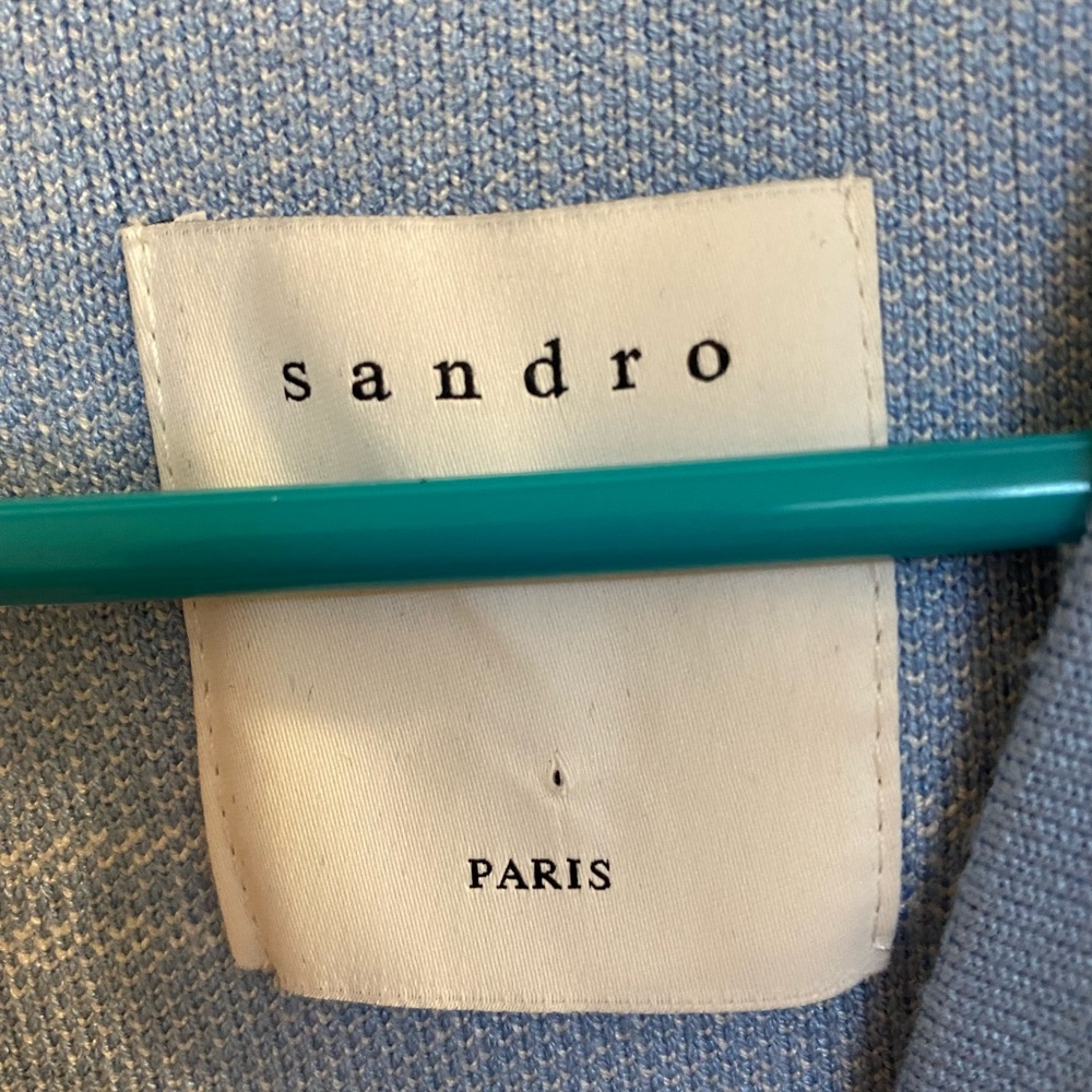 Sandro Blue and White Plaid Cardigan - Picture 4 of 6